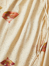 画像をギャラリービューアに読み込む, 芝葉地紋尽くし散らし扇斑点模様【絹】