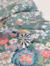 画像をギャラリービューアに読み込む, 錆浅葱色花車模様【ティアード】