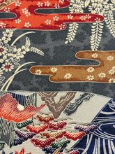 画像をギャラリービューアに読み込む, 菖蒲に楓笹梅家屋に雲掛け模様【L】
