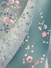 画像をギャラリービューアに読み込む, 青碧色の流線枝花模様暈し染め【ティアード】