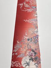 画像をギャラリービューアに読み込む, 雪輪に鶴金彩暈し花模様【長丈シュッケニ・丈91㎝】