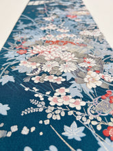 画像をギャラリービューアに読み込む, 濃い深縹菊扇花尽くし模様金彩銀彩【サイドギャザーワンピース】