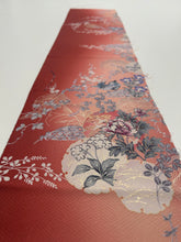 画像をギャラリービューアに読み込む, 雪輪に鶴金彩暈し花模様【長丈シュッケニ・丈91㎝】