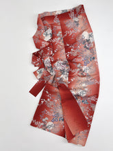 画像をギャラリービューアに読み込む, 雪輪に鶴金彩暈し花模様【長丈シュッケニ・丈91㎝】