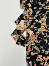 画像をギャラリービューアに読み込む, 麻の葉地紋に破れ色紙に松竹梅模様【長丈シュッケニ・丈91㎝】