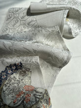 画像をギャラリービューアに読み込む, 草花絵皿模様に総菱欠け模様地紋【長】