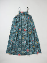 画像をギャラリービューアに読み込む, 縮緬花鳥模様(ビンテージ)【サイドギャザーワンピース】