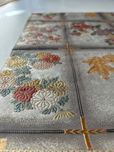 画像をギャラリービューアに読み込む, 格子に花鳥模様、暈し織り帯【あずま型大】