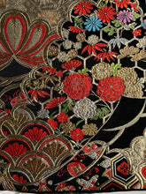 画像をギャラリービューアに読み込む, 唐織吉祥花模様黒字金糸【あずま型 中】上物