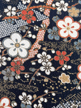 画像をギャラリービューアに読み込む, 七宝地紋に扇古典柄金彩模様【長丈シュッケニ】【日本橋三越品】