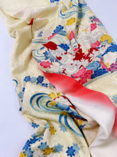 画像をギャラリービューアに読み込む, 【予約品】古典地紋に鶴花尽くし模様(ビンテージ