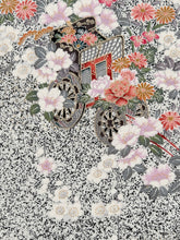 画像をギャラリービューアに読み込む, 紗綾型地紋にのり散らしに御所車模様【S】