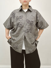 画像をギャラリービューアに読み込む, 新型・9マルキ花文箱模様大島紬【L】