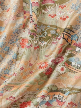 画像をギャラリービューアに読み込む, 小紗綾型地紋に御所車【絹】