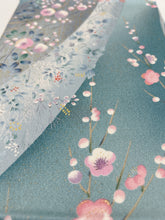 画像をギャラリービューアに読み込む, 青碧色の流線枝花模様暈し染め【ティアード】