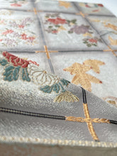 画像をギャラリービューアに読み込む, 格子に花鳥模様、暈し織り帯【あずま型大】