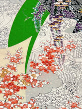 画像をギャラリービューアに読み込む, 手染めの菖蒲梅牡丹大花模様【M】