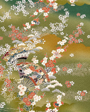 画像をギャラリービューアに読み込む, 檜垣地紋に開き扇模様【シュッケニ・91㎝丈】