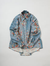 画像をギャラリービューアに読み込む, 華織り地模様に金彩縁・花蝶模様【ブラウス】