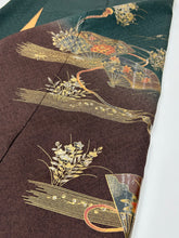 画像をギャラリービューアに読み込む, 総地紋・扇面花模様箔・暈し染め金銀彩【フォーマルシュッケニ】