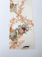 画像をギャラリービューアに読み込む, 屏風に四季の草花模様枝梅模様【ギャザータイプ】(新商品)