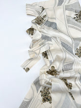 画像をギャラリービューアに読み込む, ⚠️シミあり縞地紋に江戸小紋変わり模様【長丈シュッケニ・丈91㎝】