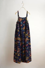 画像をギャラリービューアに読み込む, 型染花絵模様【サイドギャザーワンピース】