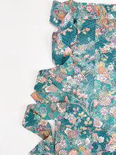 画像をギャラリービューアに読み込む, 浅葱色扇に蝶草花模様【長丈シュッケニ】【日本橋三越品】