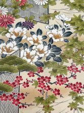 画像をギャラリービューアに読み込む, 縮緬・四季の草花流水模様【サイドギャザーワンピース】