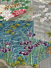 画像をギャラリービューアに読み込む, 縮緬・四季の草花流水模様【サイドギャザーワンピース】