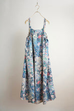 画像をギャラリービューアに読み込む, 鬼しぼ縮緬友禅手描き・流水花鳥模様【サイドギャザーワンピース】