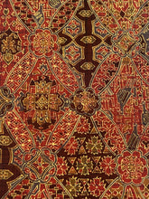 画像をギャラリービューアに読み込む, 抽象花鳥更紗模様・染・大島紬【L】