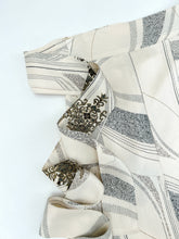 画像をギャラリービューアに読み込む, ⚠️シミあり縞地紋に江戸小紋変わり模様【長丈シュッケニ・丈91㎝】