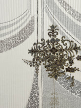 画像をギャラリービューアに読み込む, ⚠️シミあり縞地紋に江戸小紋変わり模様【長丈シュッケニ・丈91㎝】