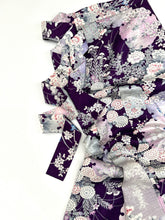 画像をギャラリービューアに読み込む, 流水地紋に雪輪模様草花尽くし【長丈シュッケニ・丈91㎝】