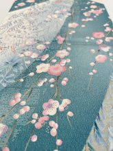 画像をギャラリービューアに読み込む, 青碧色の流線枝花模様暈し染め【ティアード】