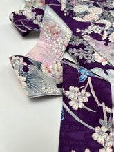 画像をギャラリービューアに読み込む, 流水地紋に雪輪模様草花尽くし【長丈シュッケニ・丈91㎝】