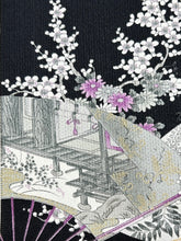 画像をギャラリービューアに読み込む, 扇面花鳥風景模様総斑点地紋【ギャザータイプ】