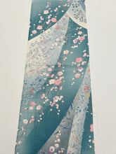 画像をギャラリービューアに読み込む, 青碧色の流線枝花模様暈し染め【ティアード】
