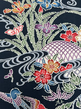 画像をギャラリービューアに読み込む, 椿山鳥流水風景型染模様【サイドギャザーワンピース】