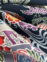 画像をギャラリービューアに読み込む, 椿山鳥流水風景型染模様【サイドギャザーワンピース】