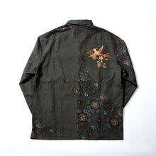 画像をギャラリービューアに読み込む, 緑蝋色水彩風花模様【L】