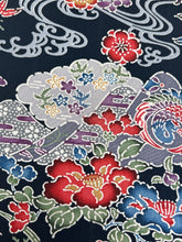 画像をギャラリービューアに読み込む, 椿山鳥流水風景型染模様【サイドギャザーワンピース】