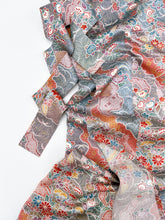 画像をギャラリービューアに読み込む, 橘に雲絵に総紗綾型地紋【長丈シュッケニ・丈91㎝】