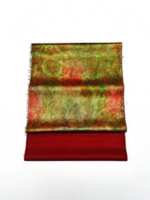 画像をギャラリービューアに読み込む, ⚠️難アリ・赤緑の暈し引箔の唐花模様【ケニショ・大】