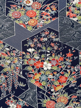 画像をギャラリービューアに読み込む, 亀甲に四季の草花尽くし模様【四つ釦】