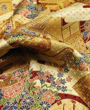 画像をギャラリービューアに読み込む, 地紙に扇御所車花模様【シュッケニ】