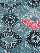 画像をギャラリービューアに読み込む, 縮緬花鳥模様(ビンテージ)【サイドギャザーワンピース】