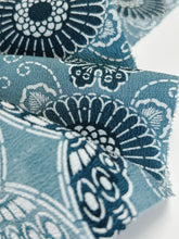 画像をギャラリービューアに読み込む, 縮緬花鳥模様(ビンテージ)【サイドギャザーワンピース】