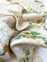 画像をギャラリービューアに読み込む, 笹葉に亀甲青海波古典模様【六つ釦】